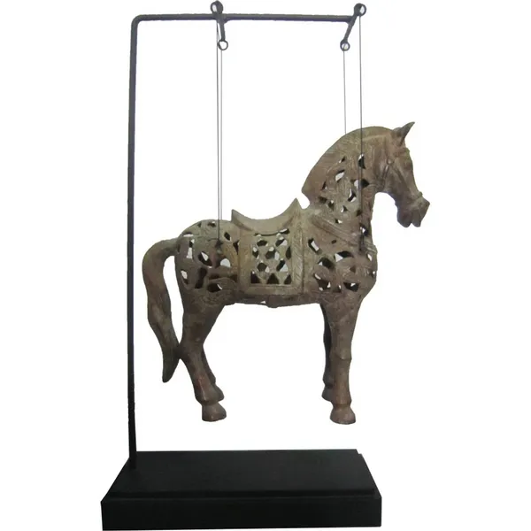 Bronze Hanging Horse on Stand Carats Mcallen, TX
