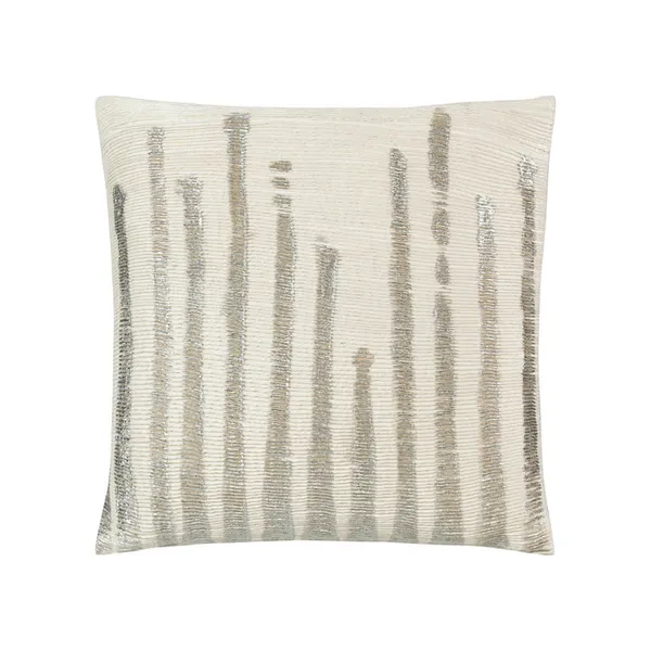 Adele Ivory Silver Velvet Pillow Carats Mcallen, TX