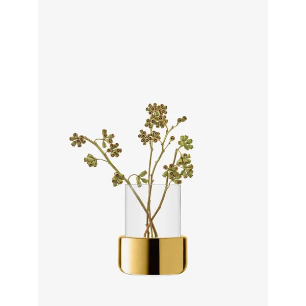 Aurum Lantern/Vase H7.75in Clear/Gold Image 2 Carats Mcallen, TX