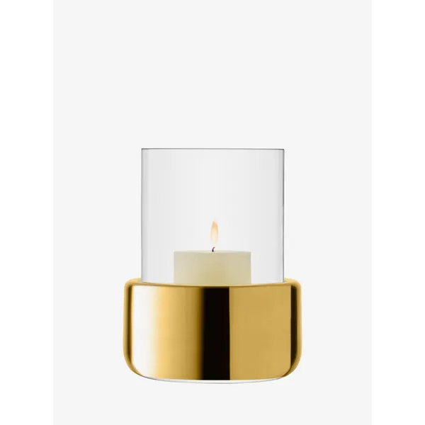 Aurum Lantern/Vase H7.75in Clear/Gold Carats Mcallen, TX