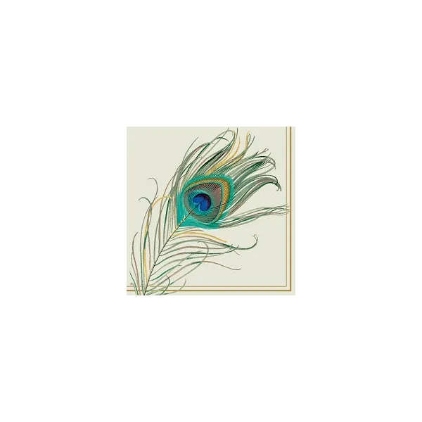 Peacock Feather Cocktail Napkin Carats Mcallen, TX