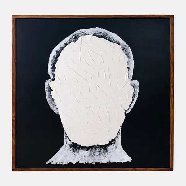 47x47 Hand Painted Blank Face Man Ivory/Black Carats Mcallen, TX