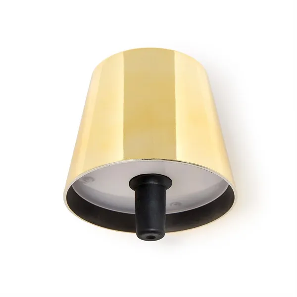 LED Portable Cordless Gold Lampshade Bottle Lamp with Stopper Image 2 Carats Mcallen, TX