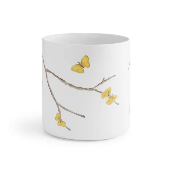 Butterfly Gingko Porcelain Waste Basket Carats Mcallen, TX
