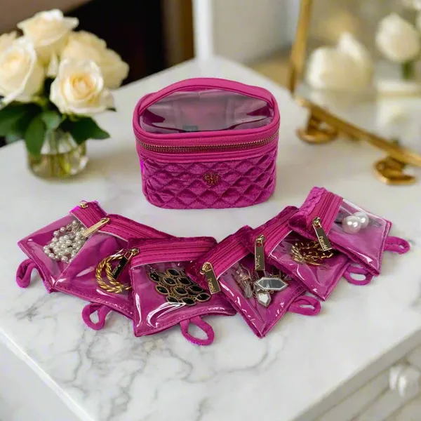 Gataway Jewelry Case-Fuchsia Velvet Image 2 Carats Mcallen, TX