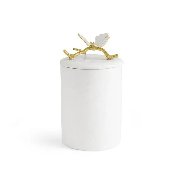Michael Aram Butterfly Ginkgo Gold Porcelain Canister - Small Carats Mcallen, TX