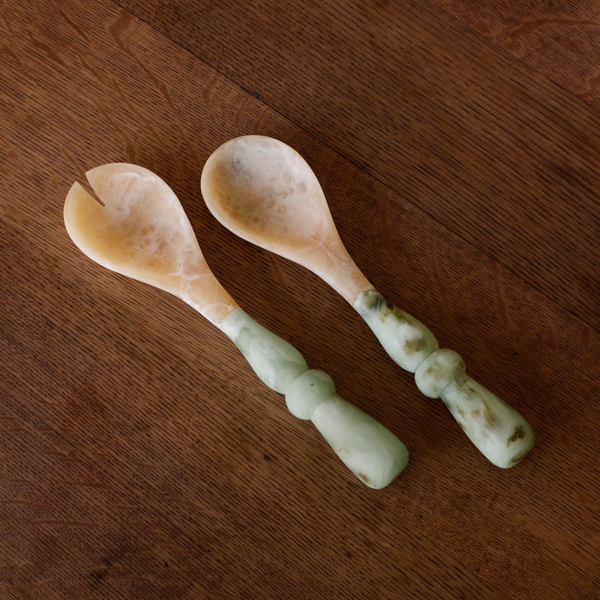 Resin Giada Salad Servers (Jade Swirl) Carats Mcallen, TX