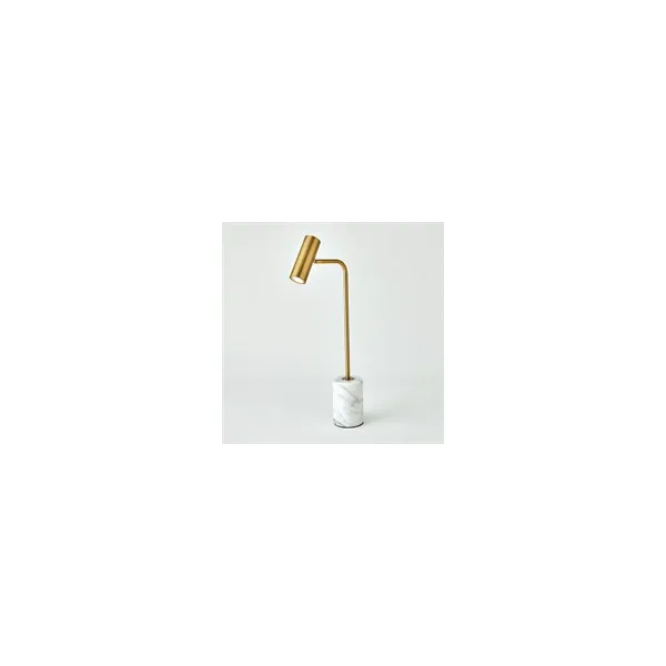 Spotlight Table Lamp in Brass with Marble Base Carats Mcallen, TX