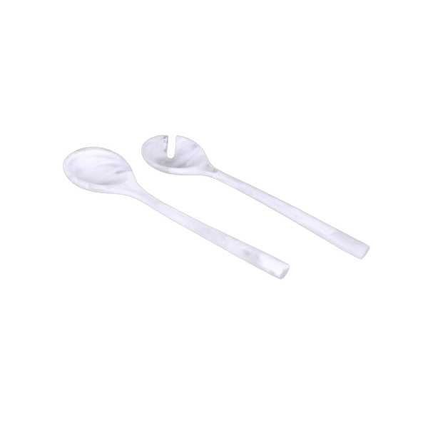 Resin White Swirl Salad Servers Carats Mcallen, TX