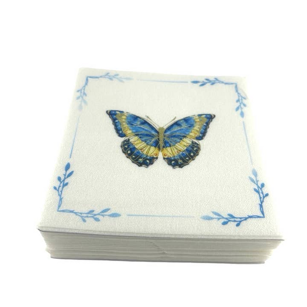 Linen-Feel Cocktail Napkins, Blue Butterfly Carats Mcallen, TX
