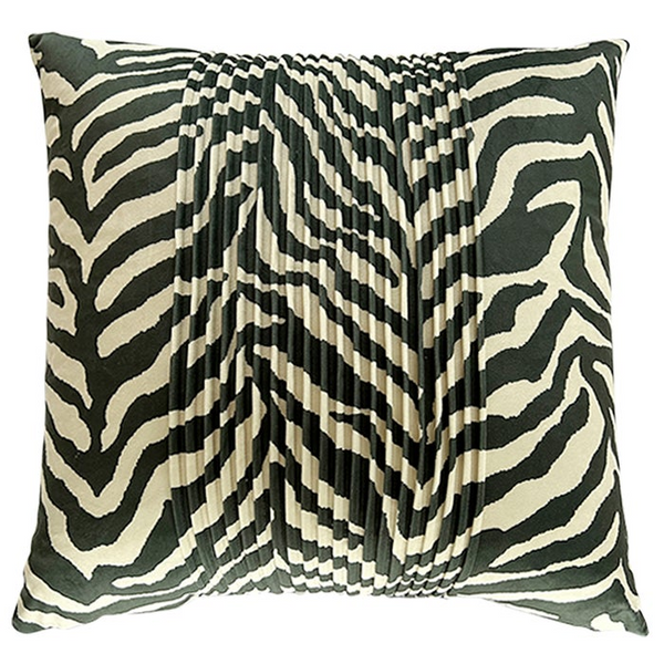 Dann Foley Zebra Taupe Velvet Tux Pleat Pillow Carats Mcallen, TX
