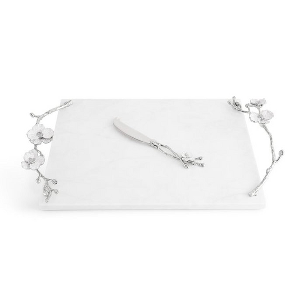 Michael Aram Silver Orchid Cheeseboard with Knife Carats Mcallen, TX