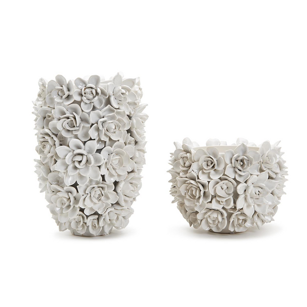 Succulents Set of 2 White Planter/Vase - Ceramic Carats Mcallen, TX