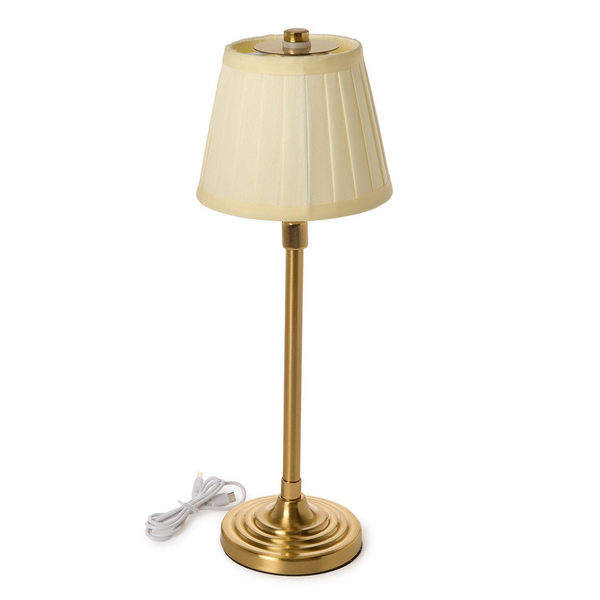 LED Portable Cordless Adjustable Table Lamp with Pleated Fabric Lamp Shade Carats Mcallen, TX