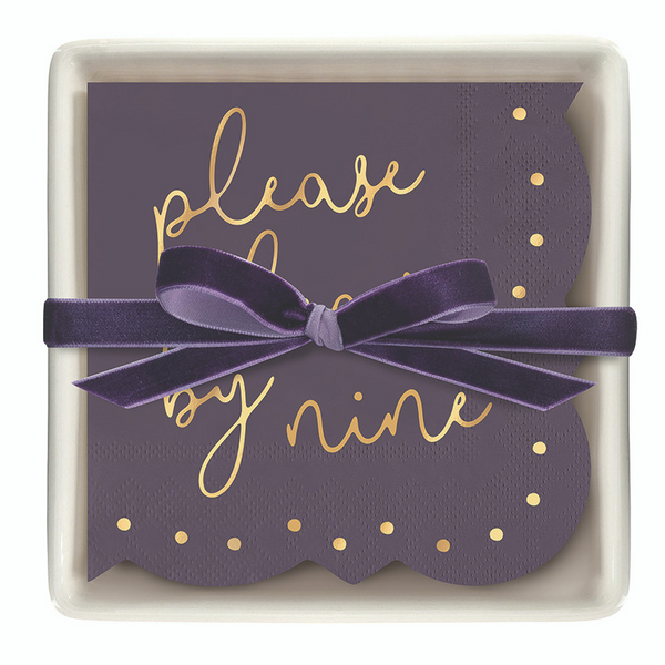 Ceramic Napkin Tray + Napkins- Please Leave by Nine Carats Mcallen, TX