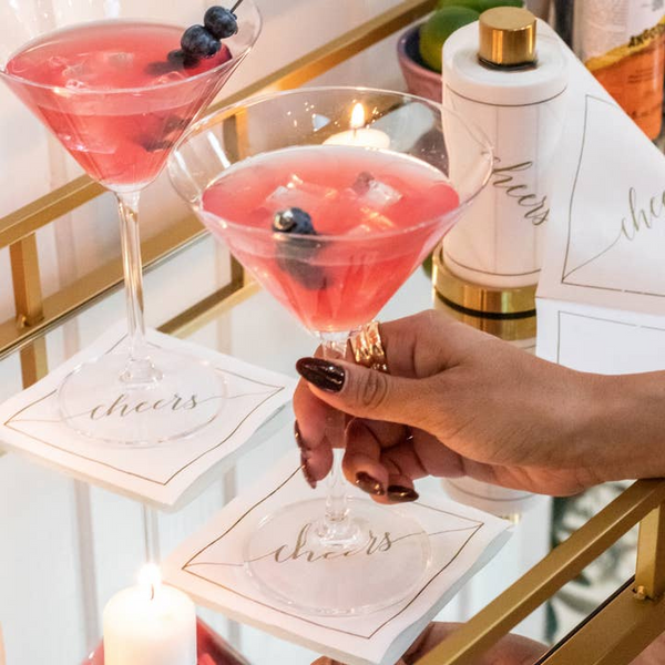 Cotton Cocktail Napkin Roll: Golden Salute (Gold 