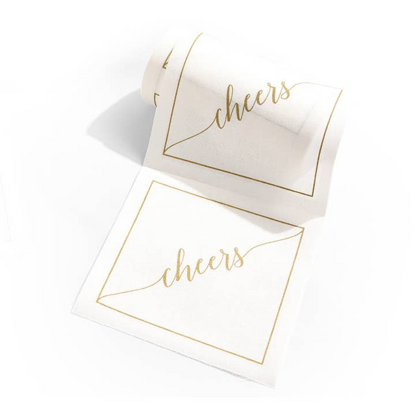 Cotton Cocktail Napkin Roll: Golden Salute (Gold 