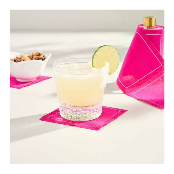 Cotton Cocktail Napkin Roll: Blush Crush (Fuchsia Pink) Image 2 Carats Mcallen, TX