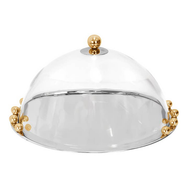 Stainless Steel Cake Dome With Gold Balls Carats Mcallen, TX