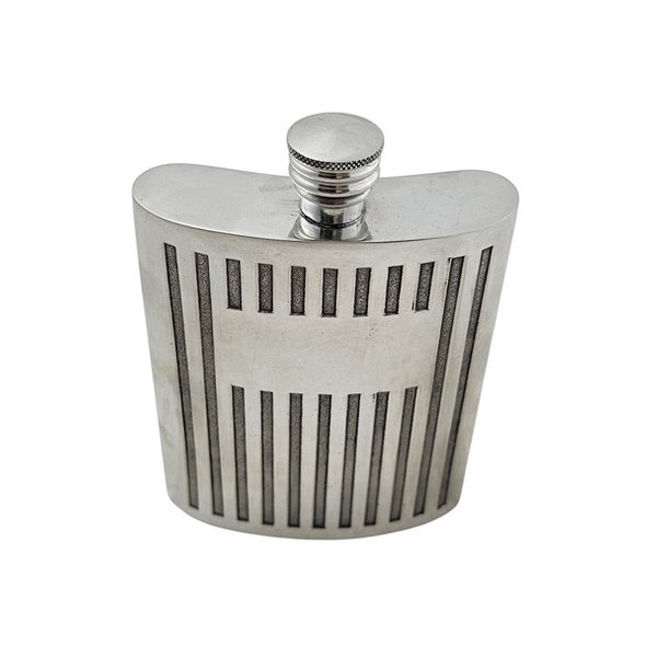 Ribbed Design Flask With Cartouche 6oz Pewter Boxed With Pouch Carats Mcallen, TX
