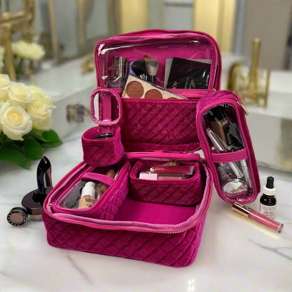 Mini Diva Makeup Case - Fuchsia Velvet Image 2 Carats Mcallen, TX