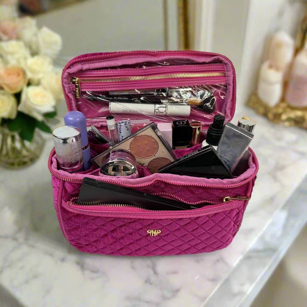 Classic Train Case - Fuchsia Velvet Image 3 Carats Mcallen, TX