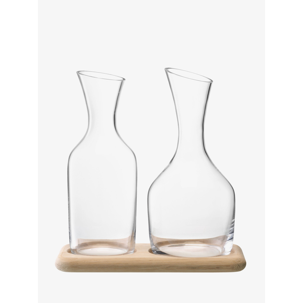 Wine Water & Wine Carafe Set & Oak Base Carats Mcallen, TX