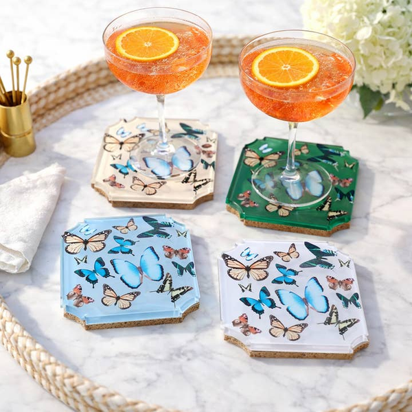 Boxed Coaster Set, Butterfly Image 2 Carats Mcallen, TX