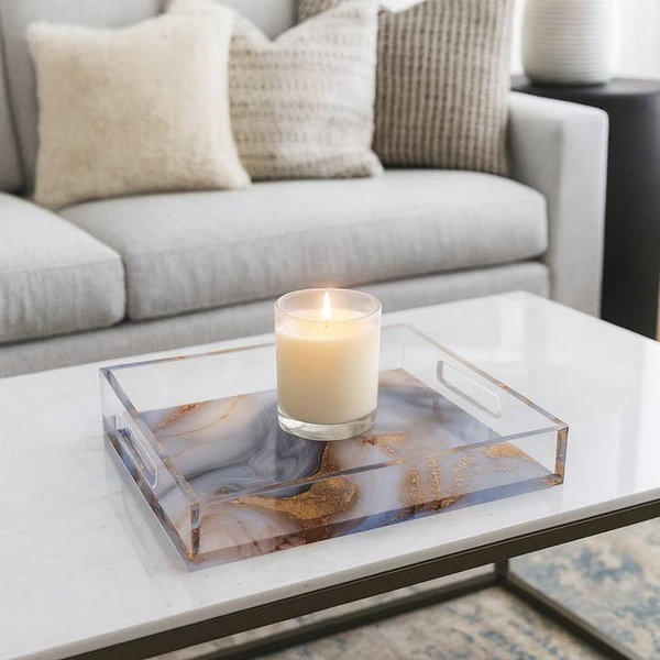 Acrylic Vanity Tray, Stone Marble Image 2 Carats Mcallen, TX