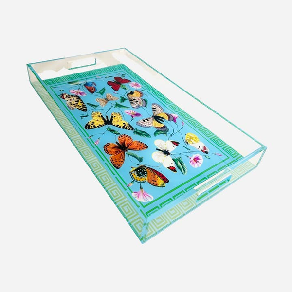 Acrylic Tray, Greek Key Butterfly Image 2 Carats Mcallen, TX