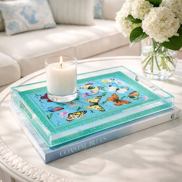 Acrylic Tray, Greek Key Butterfly Image 3 Carats Mcallen, TX