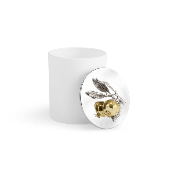 Michael Aram Pomegranate Silver & Gold Single Wick Scented Candle Image 2 Carats Mcallen, TX