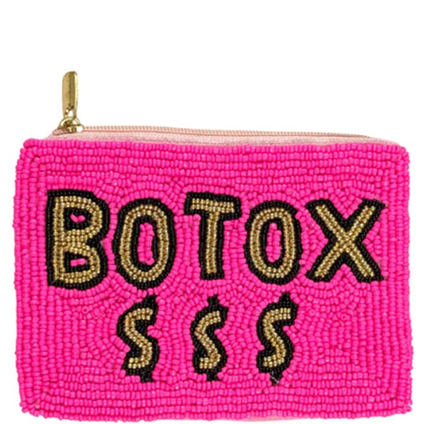 Botox Money Theme Beaded Zipper Coin Purse Bag Po, Hd Carats Mcallen, TX