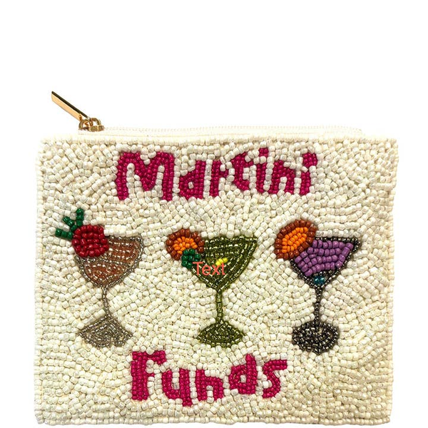 Seed Bead Martini Coin Purse Pouch Bag, Hd Carats Mcallen, TX