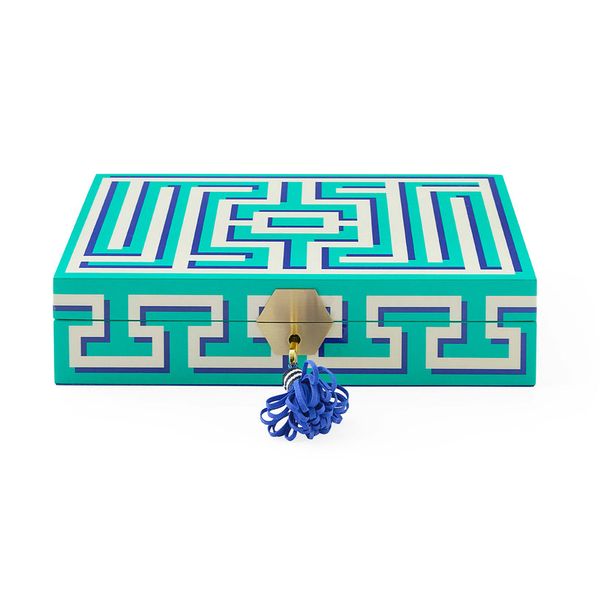 Jonathan Adler Labyrinth Lacquer Jewelry Box- Green Carats Mcallen, TX