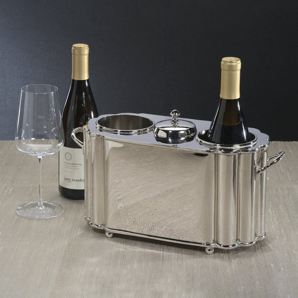 Alsace Brass Two Bottle Wine Cooler Nickel Image 2 Carats Mcallen, TX