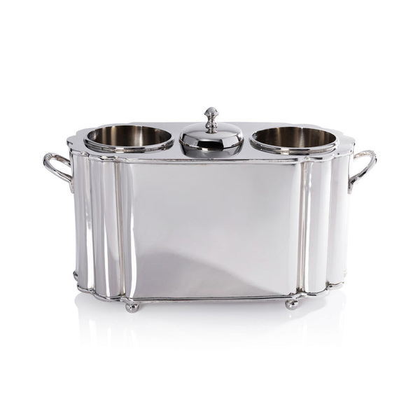 Alsace Brass Two Bottle Wine Cooler Nickel Carats Mcallen, TX
