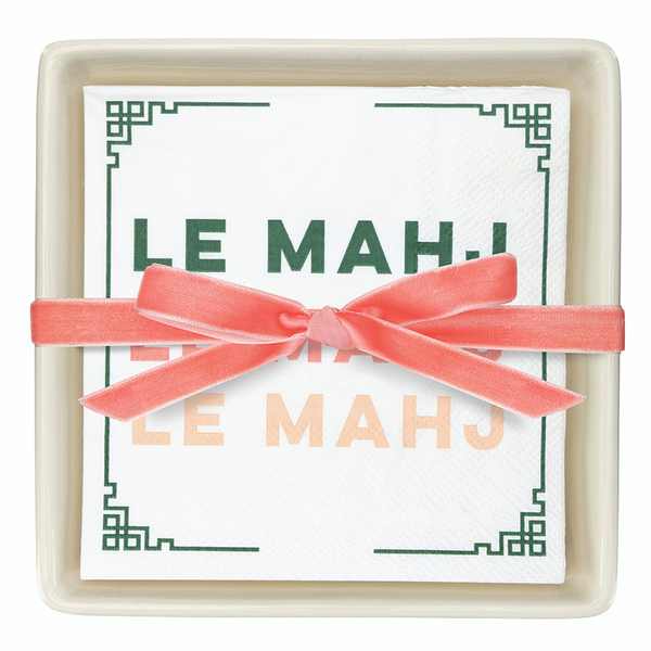 Ceramic Napkin Tray + Napkins - Le Mahj Carats Mcallen, TX