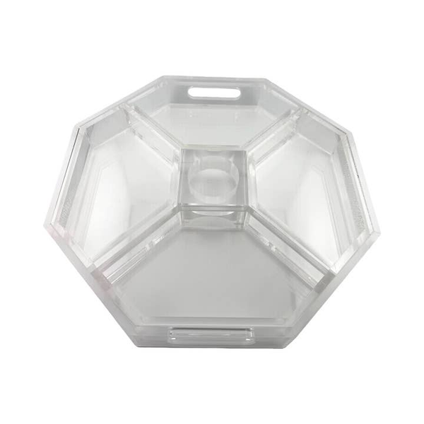 Acrylic Entertainer Tray, Social Serving, Clear/White Carats Mcallen, TX