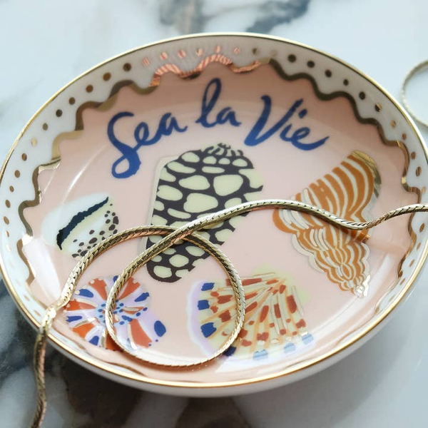 Porcelain Trinket Dish Sea La Vie Image 2 Carats Mcallen, TX