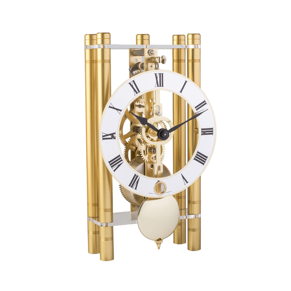 Mikal Desk Clock Gold Rectangular Table Clock with Aluminum Pillars Carats Mcallen, TX