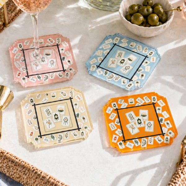 Boxed Coaster Set, Bamboo Mahjong Carats Mcallen, TX