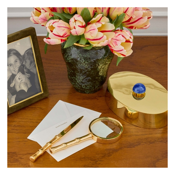 Ava Bamboo Magnifying Glass & Letter Opener, Brass Image 2 Carats Mcallen, TX
