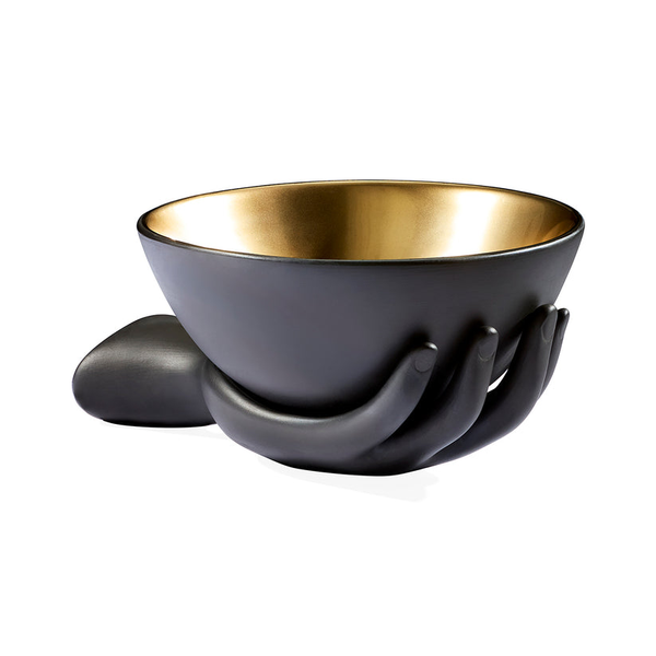 Jonathan Adler Eve Accen Bowl Black Porcelain Carats Mcallen, TX
