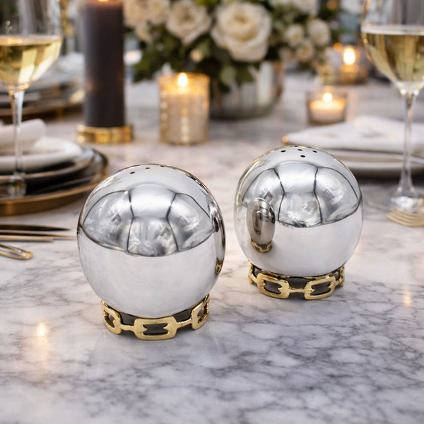 Luxe Linked Stainless Steel Salt & Pepper Shakers Image 2 Carats Mcallen, TX
