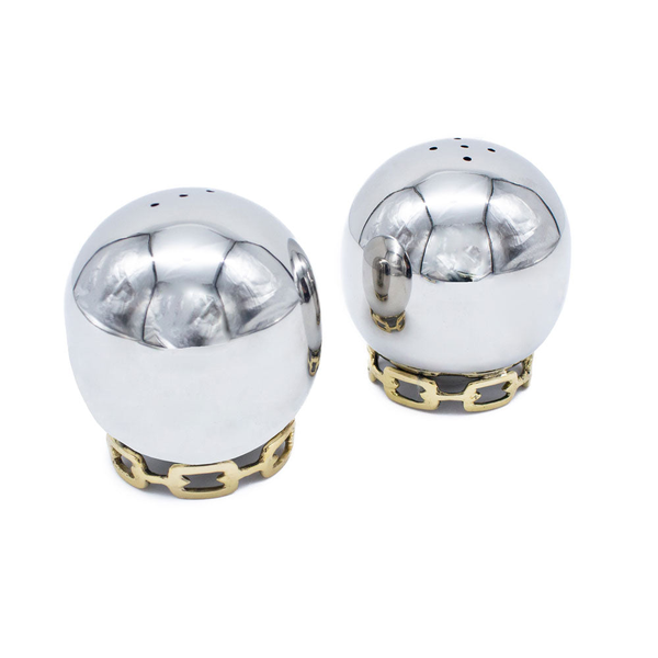 Luxe Linked Stainless Steel Salt & Pepper Shakers Carats Mcallen, TX
