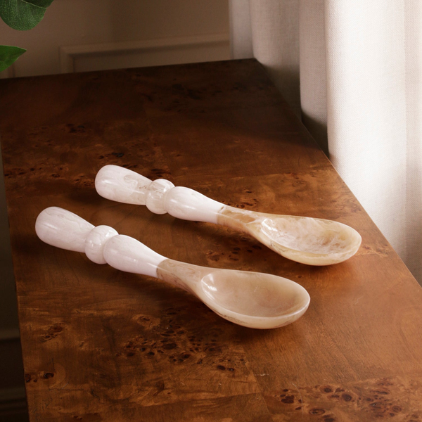 RESIN Alabaster Salad Servers White Swirl Carats Mcallen, TX