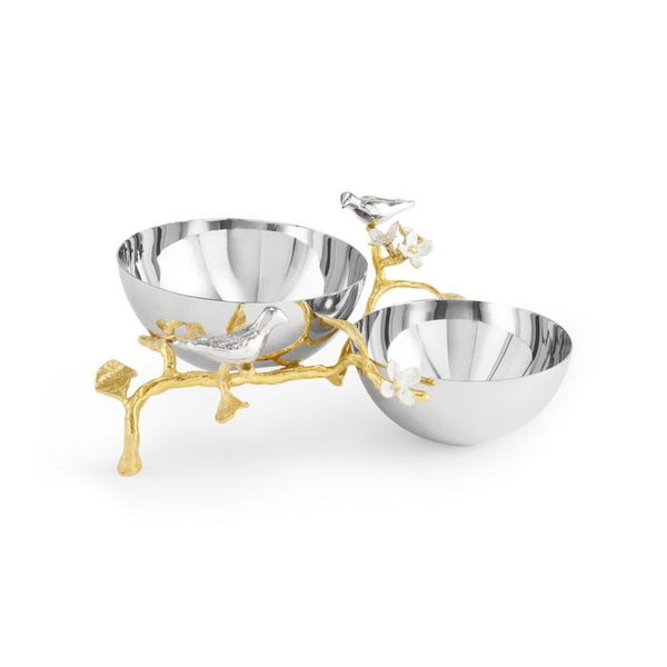 Michael Aram Lovebirds Silver & Gold Double Dish Carats Mcallen, TX