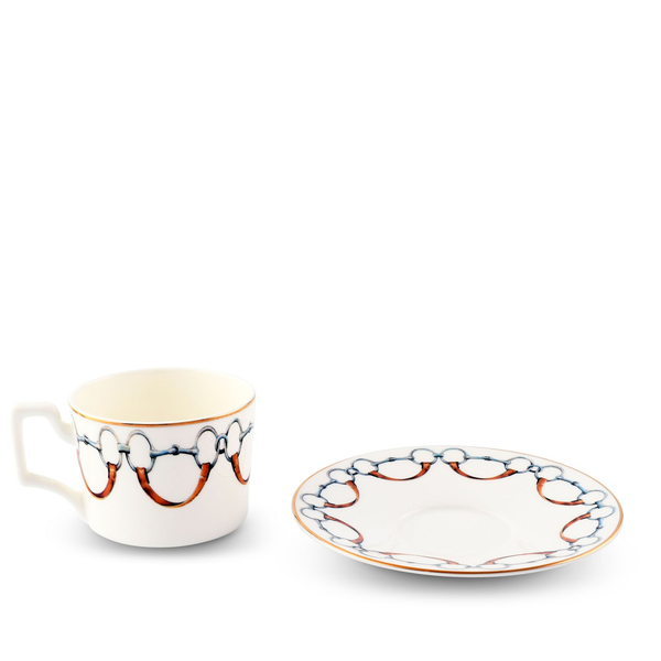 Wellington Bit Pattern Bone China Cup and Saucer Image 2 Carats Mcallen, TX
