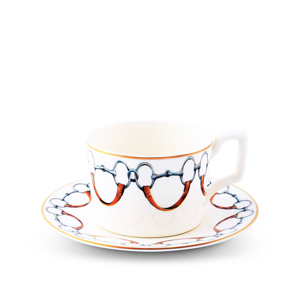 Wellington Bit Pattern Bone China Cup and Saucer Carats Mcallen, TX